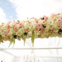 Pink wedding ceremony flowers - Anna Kim Photography