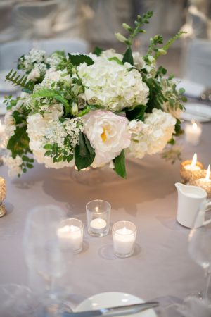 Short floral wedding centerpiece - Erin Johnson Photography