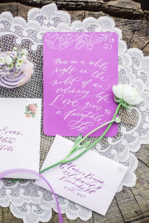 Violet wedding invitation - L'estelle Photography