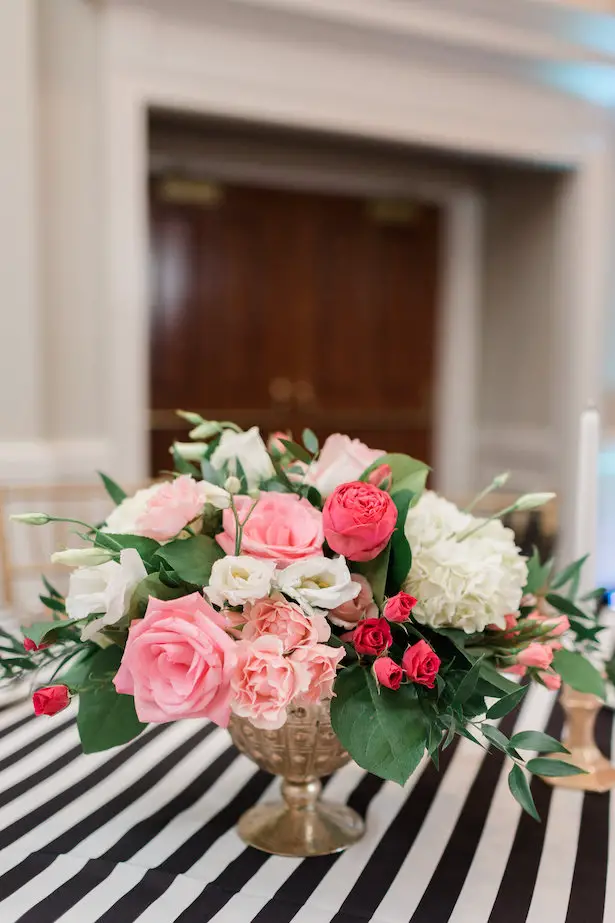 Pink wedding centerpiece - Alicia Lacey Photography