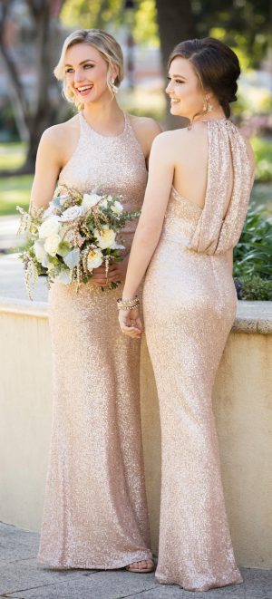 Floor Length Sequin Bridesmaid Dress by Sorella Vita
