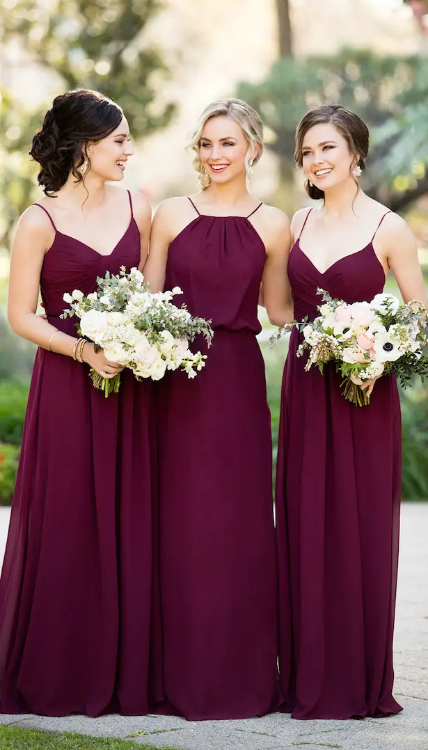 Mix and Match Burgundy Bridesmaid Dresses by Sorella Vita 