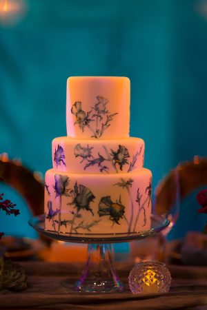 Hand painted wedding cake - Gavin Farrington Photography