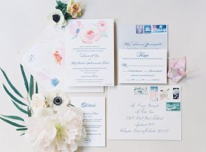 Peony Wedding Invitations -Photographer: Bonnie Sen Photography