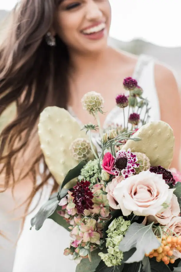Wedding bouquet with cactus - Coffee Creative Photography