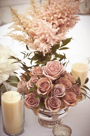 Dusty Rose Wedding Ideas - centerpieces - Photographer : Jules
