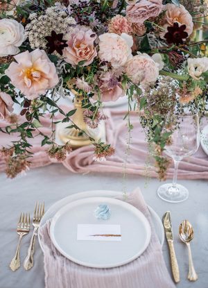 Dusty Rose Wedding Ideas - place settings - Erin Duffy Photography