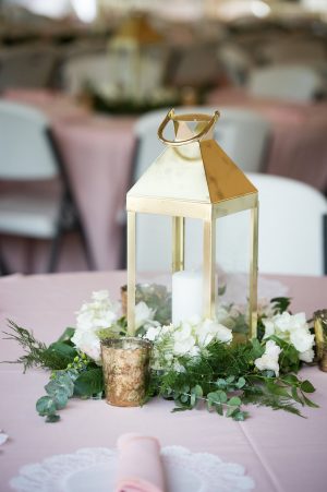 Gold Lantern Wedding Centerpiece - Bethany Walter Photography