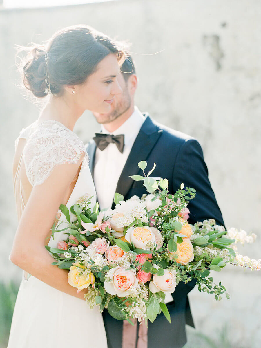 Peach Wedding Bouquet - Stella Yang Photography