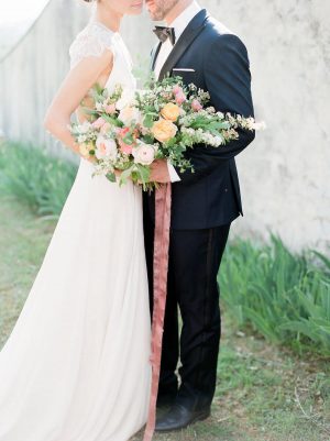 Peach and blush wedding bouquet - Stella Yang Photography