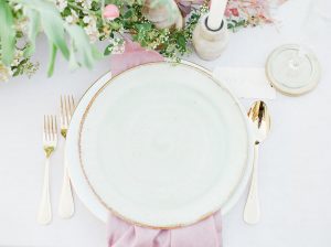 Pink and gold Wedding Plate Setting - Stella Yang Photography