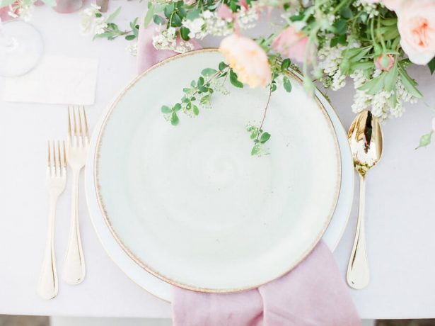 Pink and gold Wedding Place Setting - Stella Yang Photography