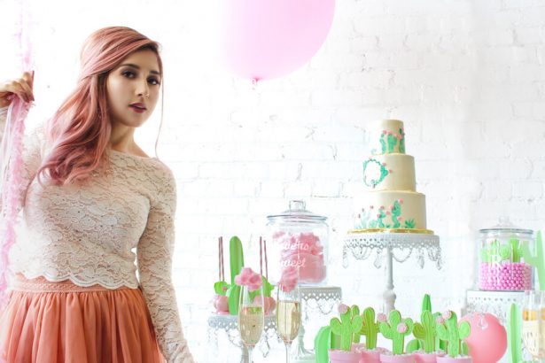 cactus and cotton candy bridal brunch party - Belle The Magazine, Ur New Image, MeCupcake