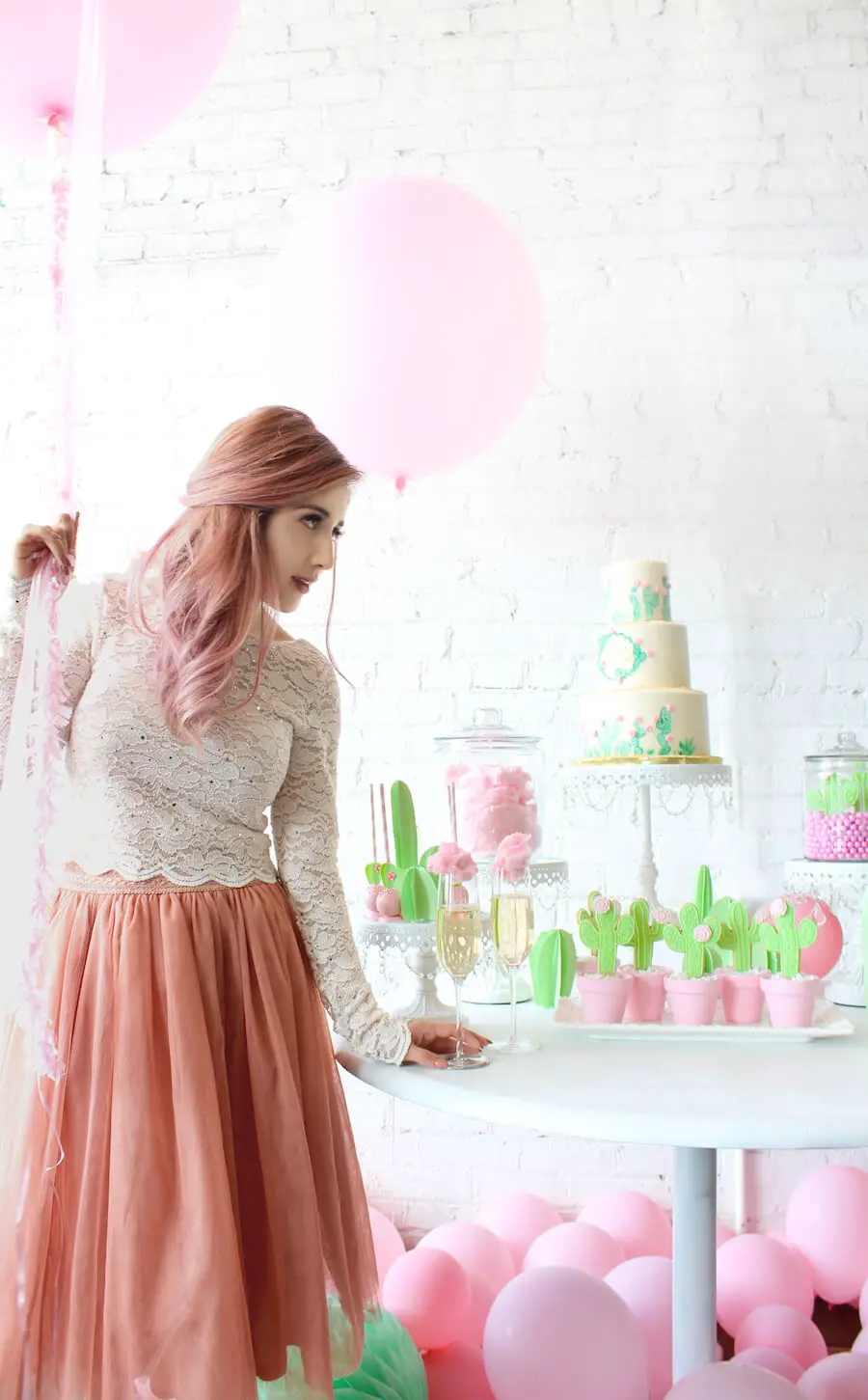 cactus and cotton candy bridal shower