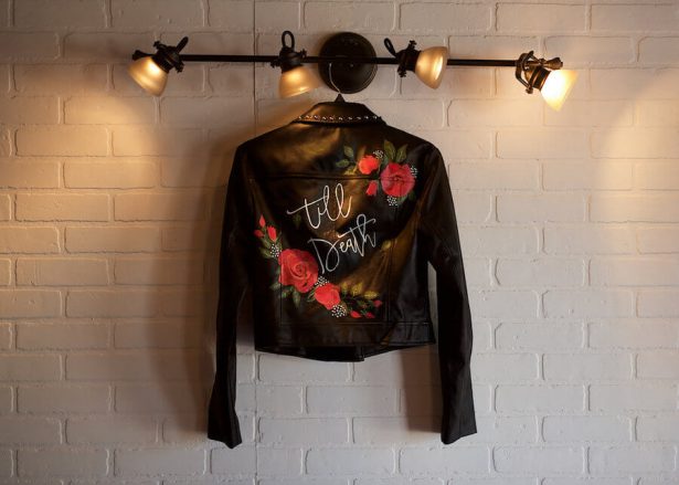 leather jacket for brides - Lindsey Morgan Photography