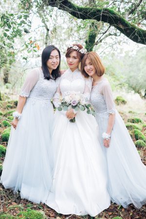 Long light blue bridesmaid dresses - Stella Yang Photography