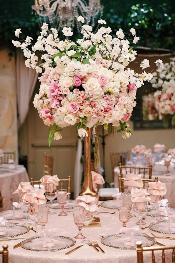 Tall Wedding Centerpiece - Zadori Photography