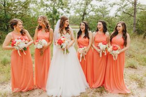 Coral Bridesmaid Dresses - Two Pair Photography