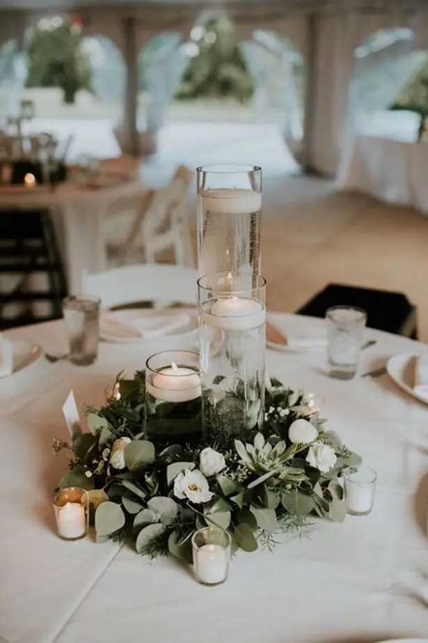Greenery Wedding Centerpiece - Lauren Brooks Photography