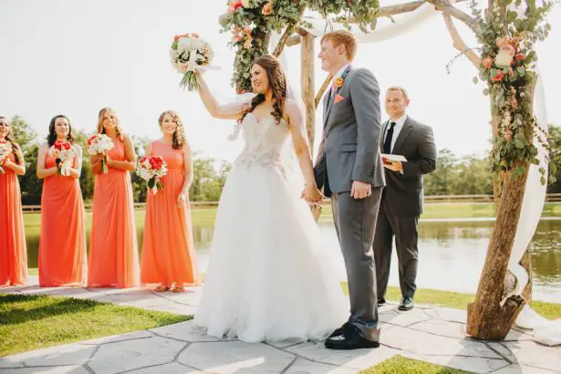 Texas A M Sweethearts Say I Do At A Beautiful Lakeside Coral Wedding