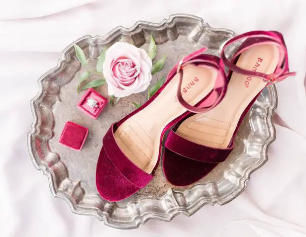 Maroon wedding shoes - Alexi Lee Photograph