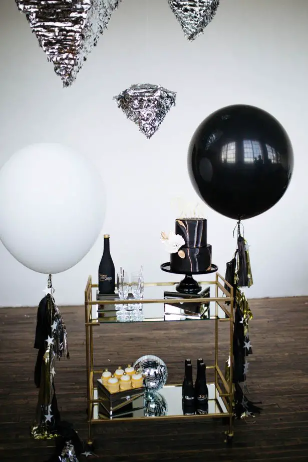 Black and gold bar cart - Sparrow and Gold Photography