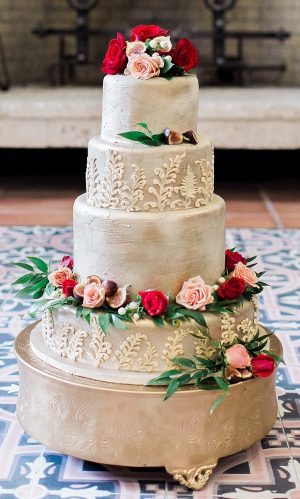 Gold Wedding Cake - Harmony Lynn Photography