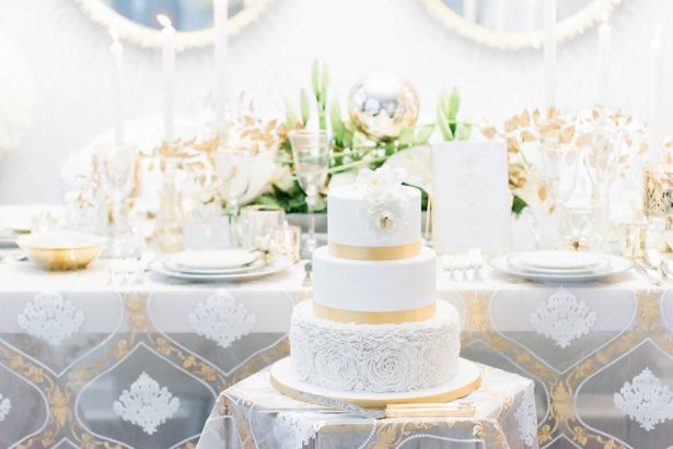 Gorgeous White and Gold Wedding Tablescape - Lula King Photography
