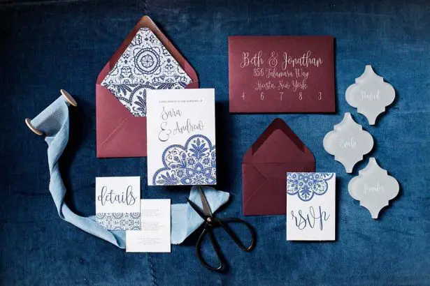 Mosaic inspired wedding invitations - Harmony Lynn Photography