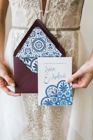 Mosaic inspired wedding invitations - Harmony Lynn Photography