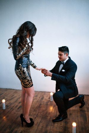 New Year's Eve Proposal Inspiration with a Big Dash of Glam