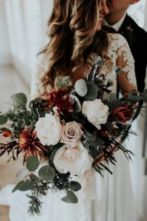 Stunning Winter Wedding Bouquet - Peyton Rainey Photography and Chelsea Denise Photography