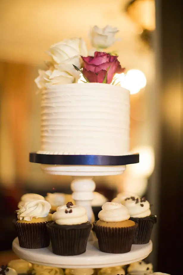 Wedding Cake and cupcake tower - Anna Schmidt Photography