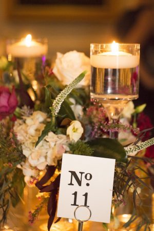 Wedding Centerpiece and table number - Anna Schmidt Photography
