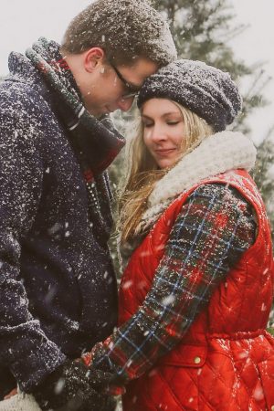 Snow Engagement Picture - Megan Saul Photography