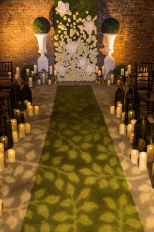 Greenery wedding ceremony aisle - Emily Leis Photography