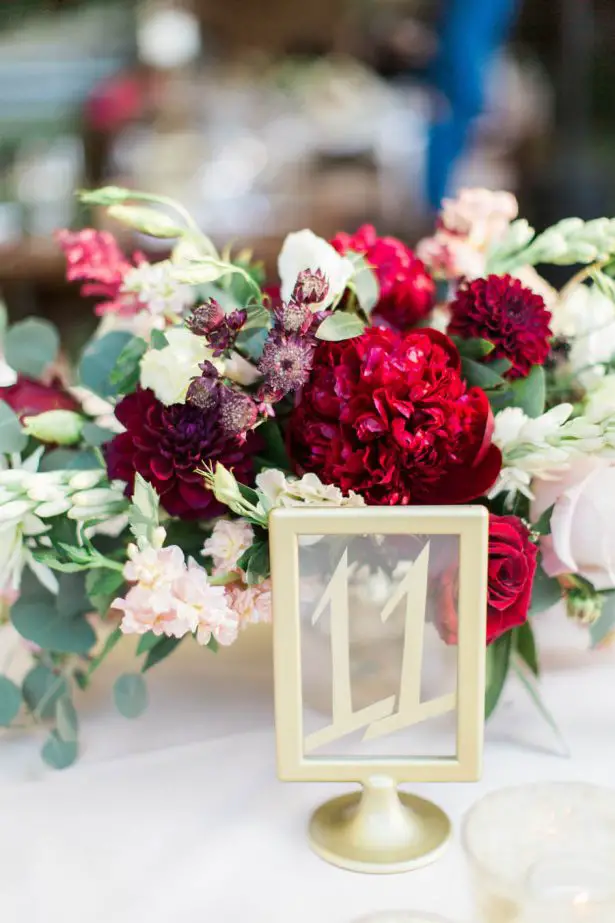 Gold Wedding Table Number - Jenny Quicksall Photography