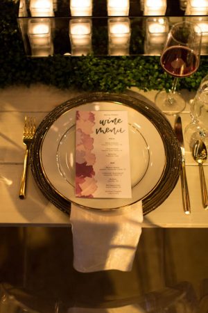Water color wedding menu and place setting - Emily Leis Photography