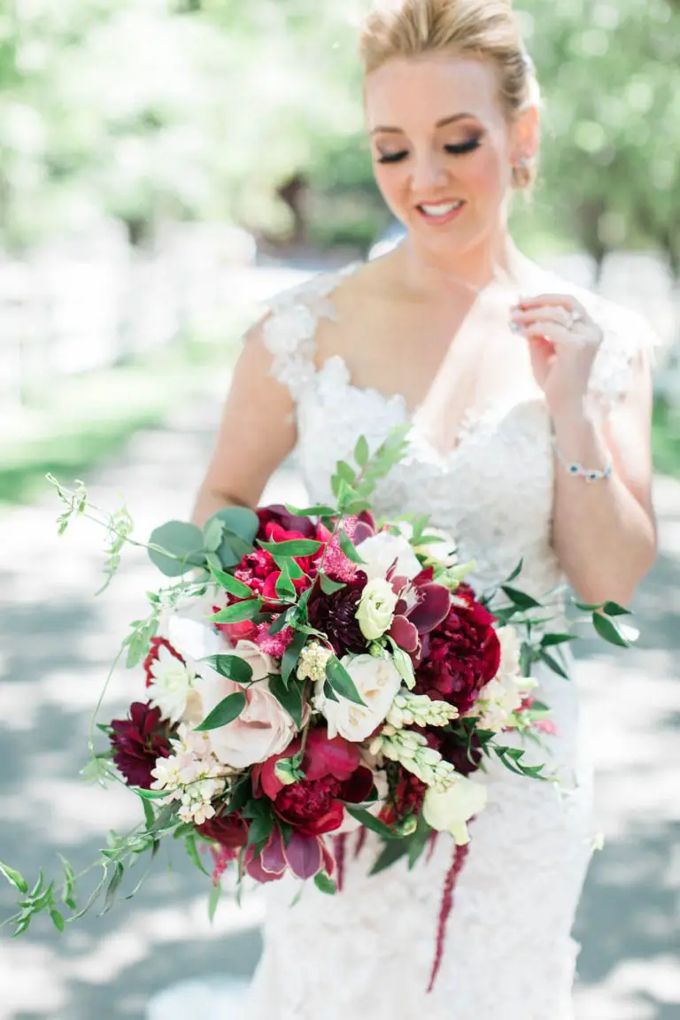 Chic Ranch Wedding in Malibu -Complete with Gorgeous Burgundy Florals