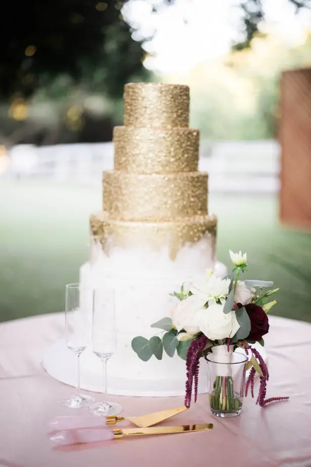 Gold Wedding Cake - Jenny Quicksall Photography