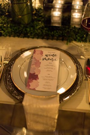Wedding place setting and menu - Emily Leis Photography