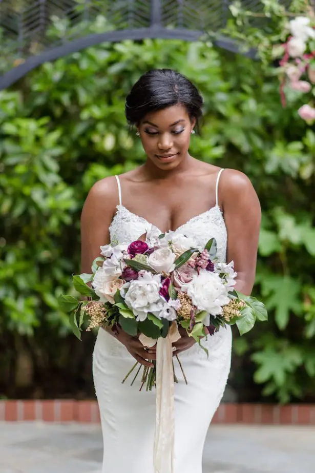 Bold and Romantic Wedding Bouquet and sophisticated bride - KVC Photography