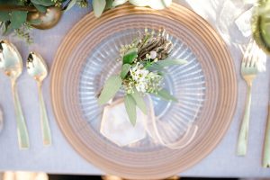 Grey and greenery wedding place setting - Sparrow and Gold Photography