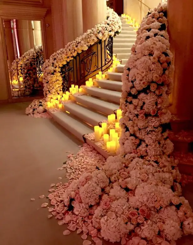 Wedding Staircase Decor - Design + via: Jeff Leatham