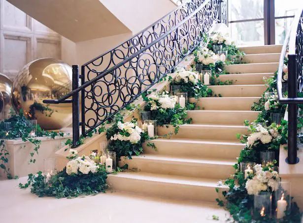 Wedding Staircase Decor - Photo: Kayla Barker