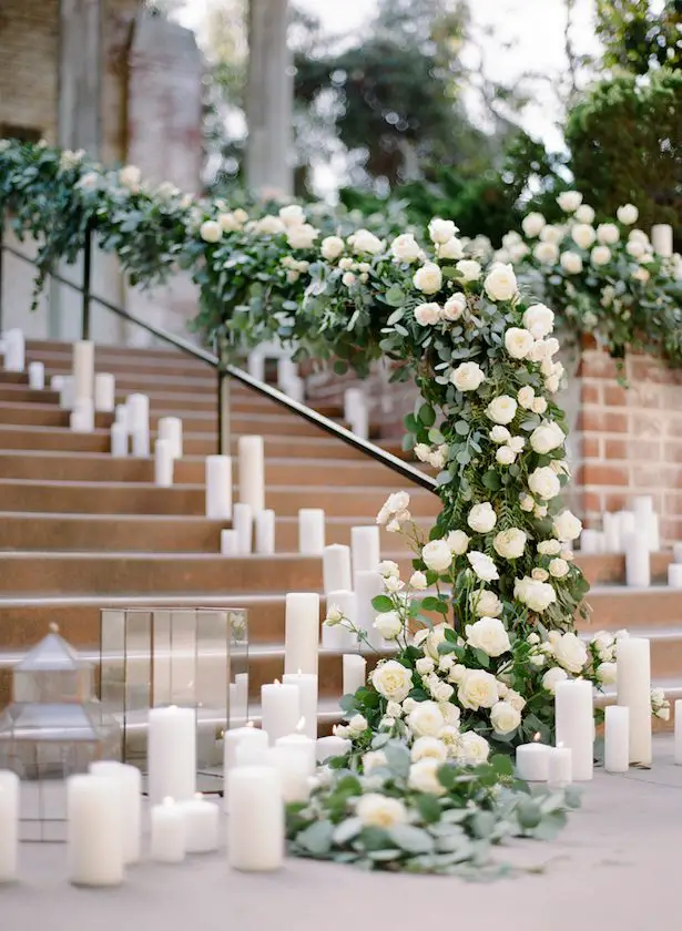 Wedding Staircase Decor -Rebecca Yale Photography