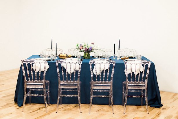Blue wedding tablescape - Esther Funk Photography