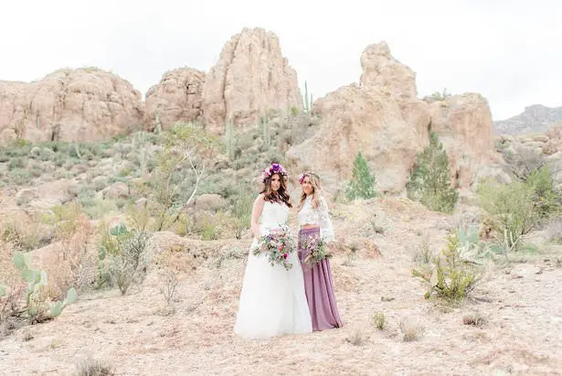Bohemian bride and bridesmaid photo - Jade Min Photography LLC