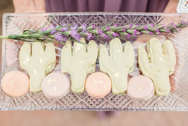 Cactus cookies and french macaroons - Jade Min Photography LLC