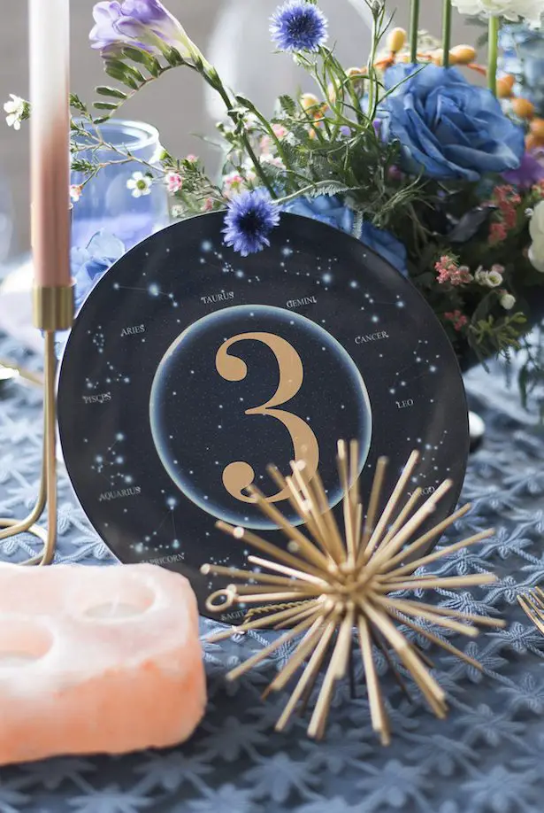 Celestial Wedding Table Number - Vanessa Anne Photography